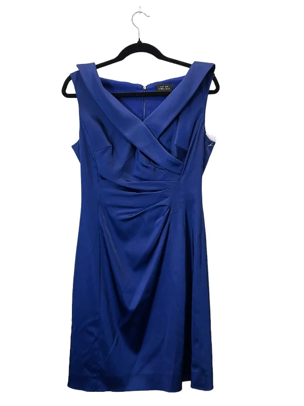 Blue Dress Party Midi Tahari By Arthur Levine, Size S