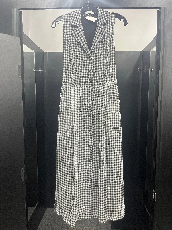 Checked Dress Casual Midi Dkny, Size Xs