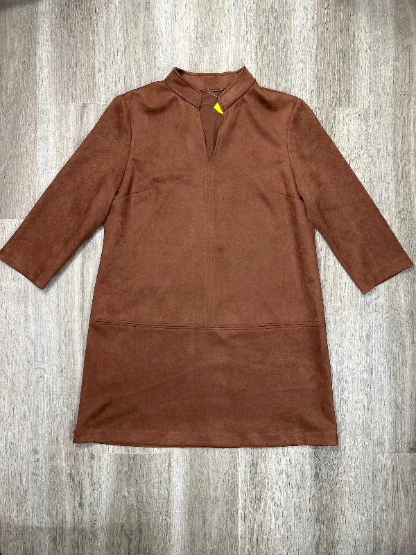 Dress Casual Midi By Clothes Mentor In Brown, Size: Xl