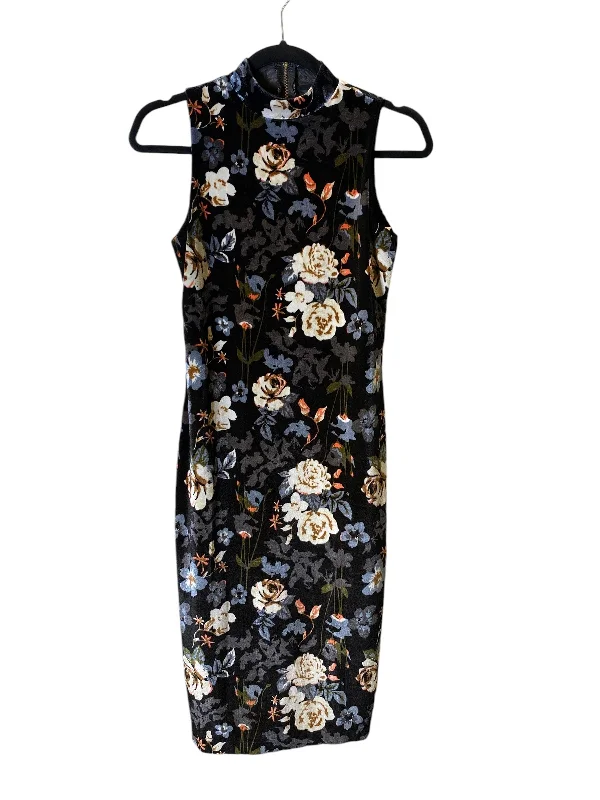 Dress Casual Midi By Cmc In Floral Print, Size: Xs