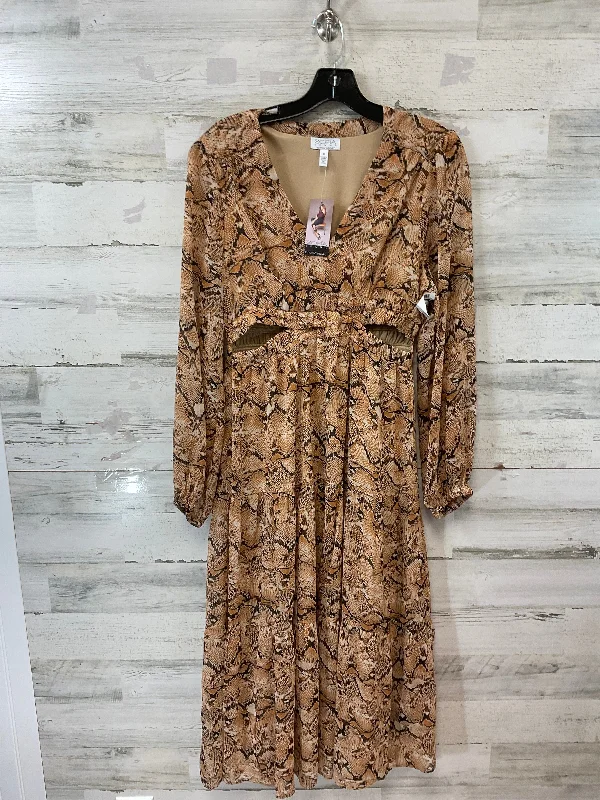 Dress Casual Midi By Sofia By Sofia Vergara In Brown, Size: M