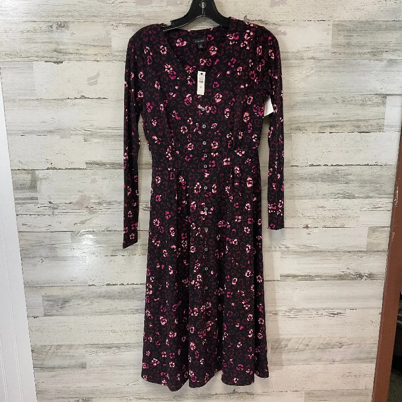 Dress Casual Midi By Talbots In Black & Pink, Size: Xs