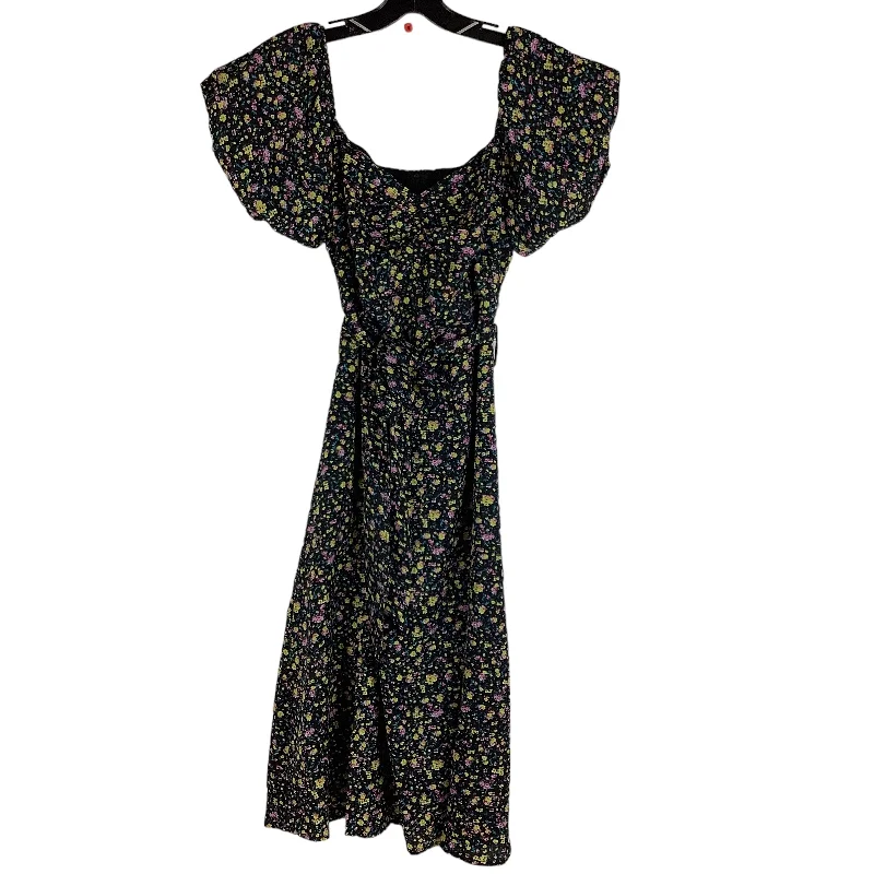 Floral Print Dress Casual Midi Clothes Mentor, Size S