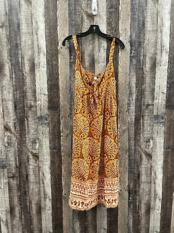 Orange Dress Casual Midi Knox Rose, Size L