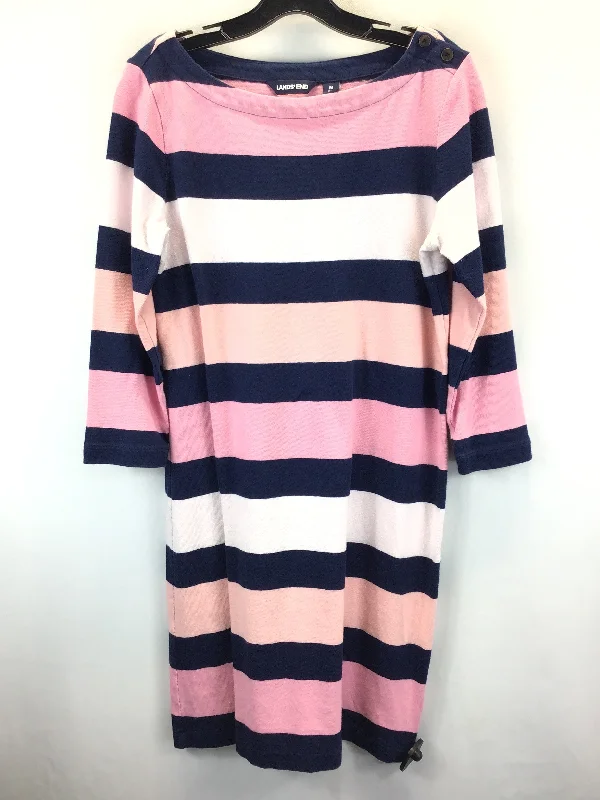 Pink Dress Casual Midi Lands End, Size M