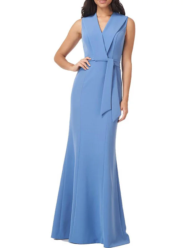 Cecily Womens V Neck Maxi Evening Dress