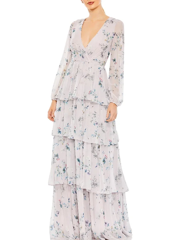 Womens Floral Long Maxi Dress