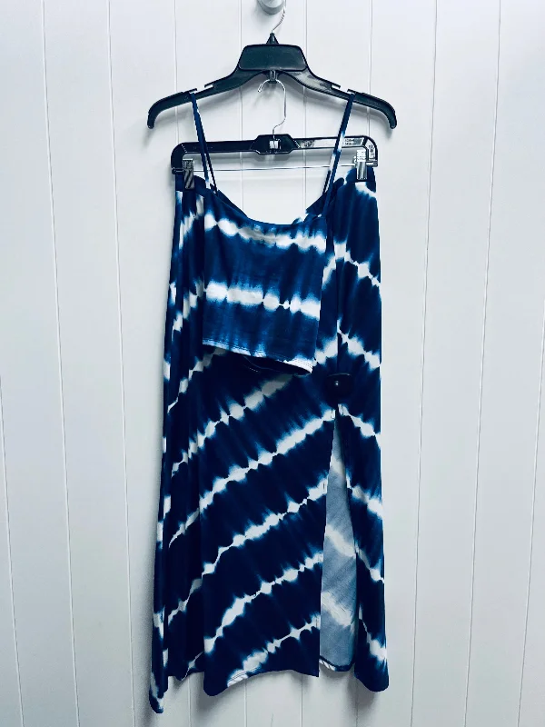 Blue & White Skirt Set 2pc Venus, Size Xl