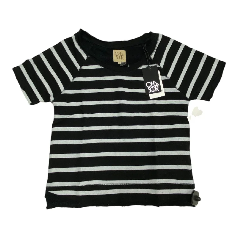 Top Short Sleeve By Chaser In Striped Pattern, Size: S