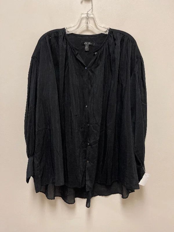 Black Blouse Long Sleeve Banana Republic, Size M