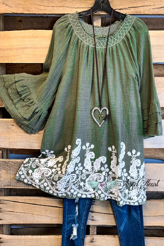 AHB EXCLUSIVE: Making The Way Tunic - Olive - 100% COTTON