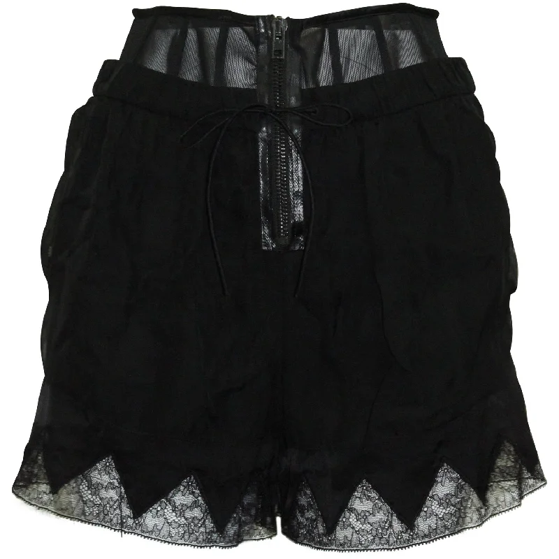 Alexander Wang Corset Lace Shorts in Black Silk