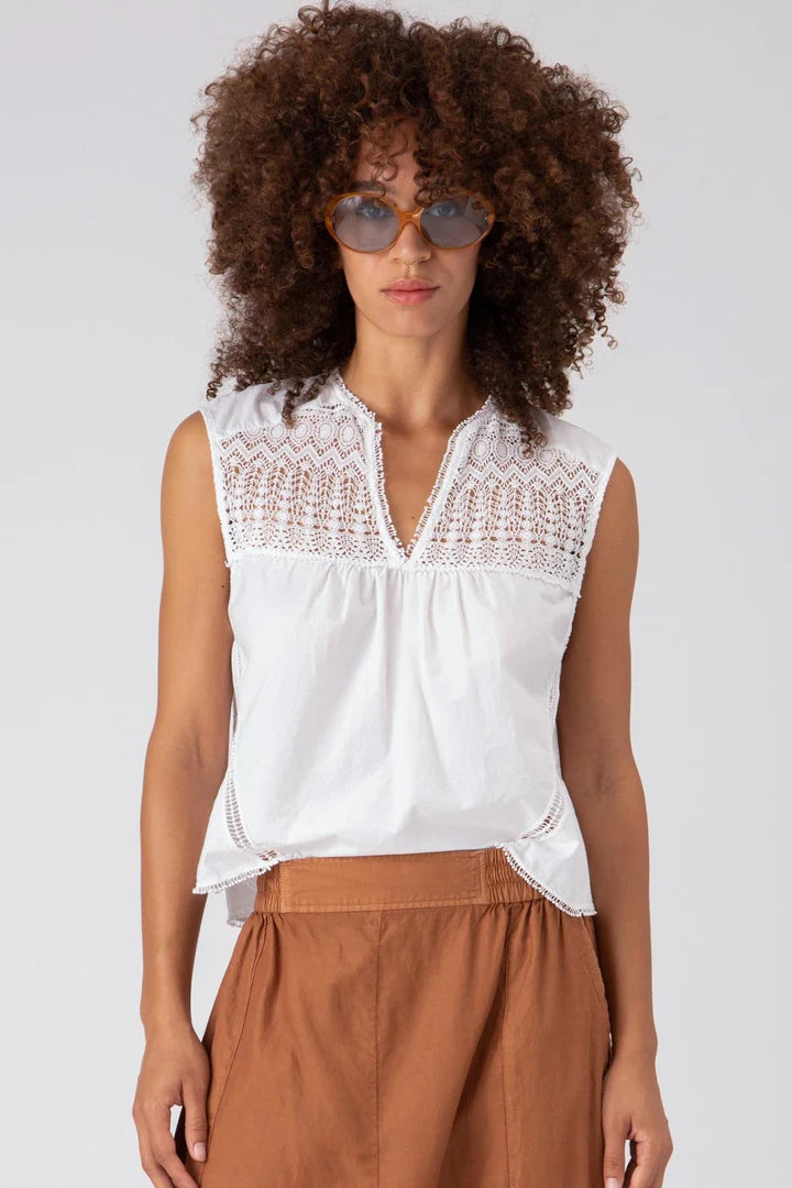 Alexandria Sleeveless Top - White