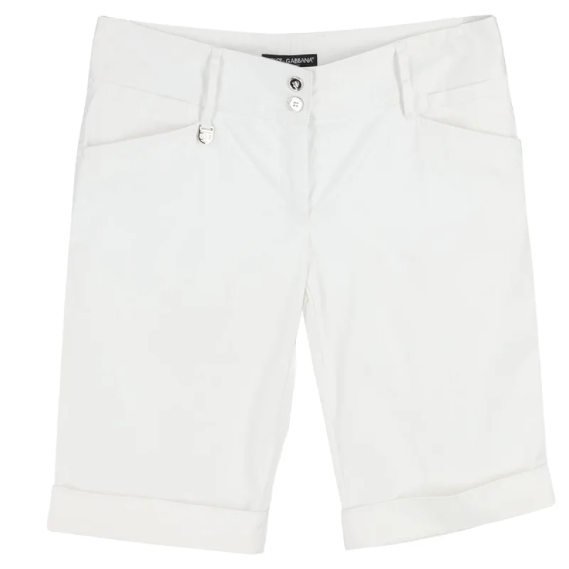 Dolce & Gabbana Bermuda Shorts in White Cotton