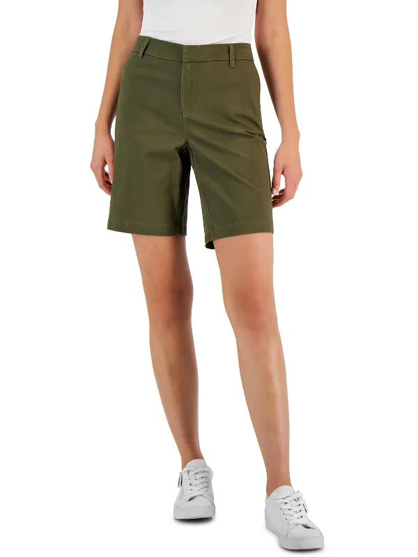 Hollywood Womens Striped Midi Bermuda Shorts