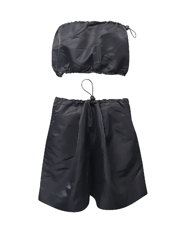 Staud Summer Set in Black Recycled Nylon