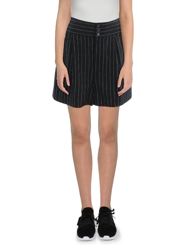 Womens High Rise Pleated Casual Shorts