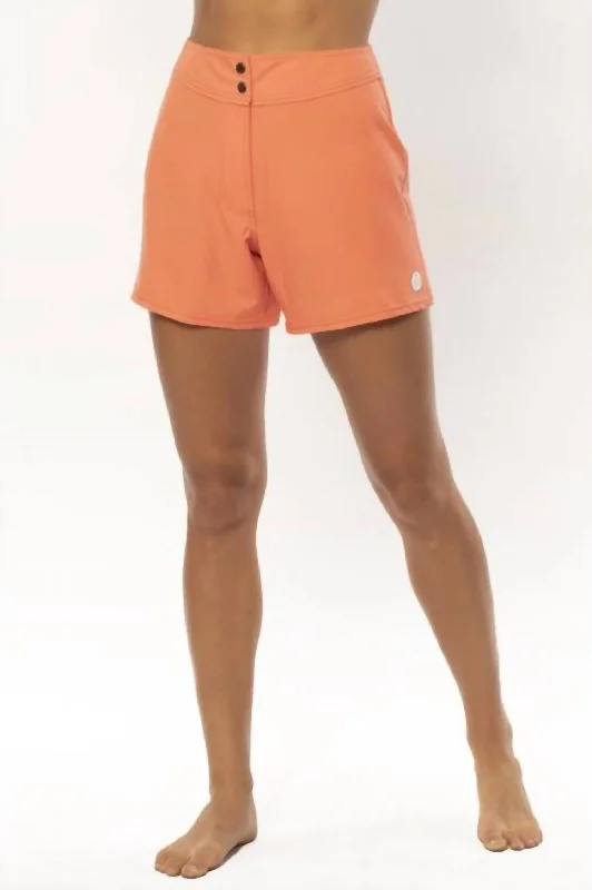 Womens Ocean Air Boardshort 5" In Vibrant Coral