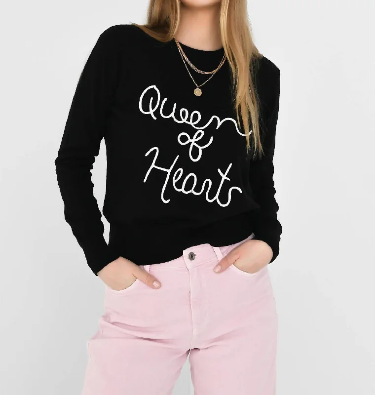 Charli Queen Of Hearts Sweater In Abyss