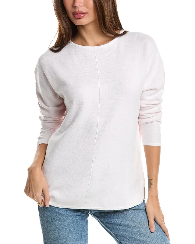 Forte Cashmere Double Reversible Colorblocked Cashmere-Blend Pullover