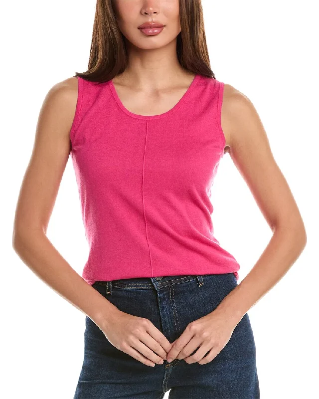 Forte Cashmere Seamed Silk & Cashmere-Blend Tank