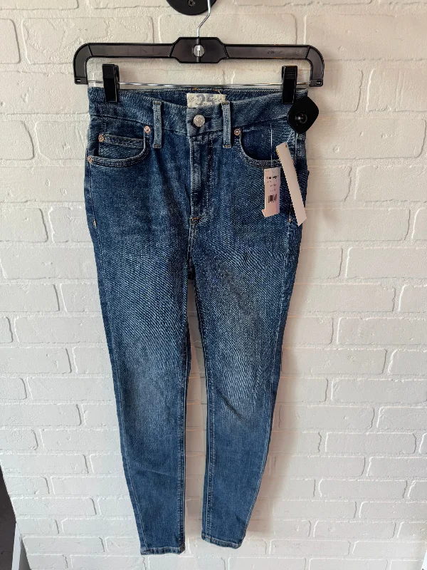 Jeans Skinny By Free People In Blue Denim, Size: 2