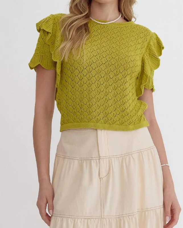 Knit Sweater In Lime