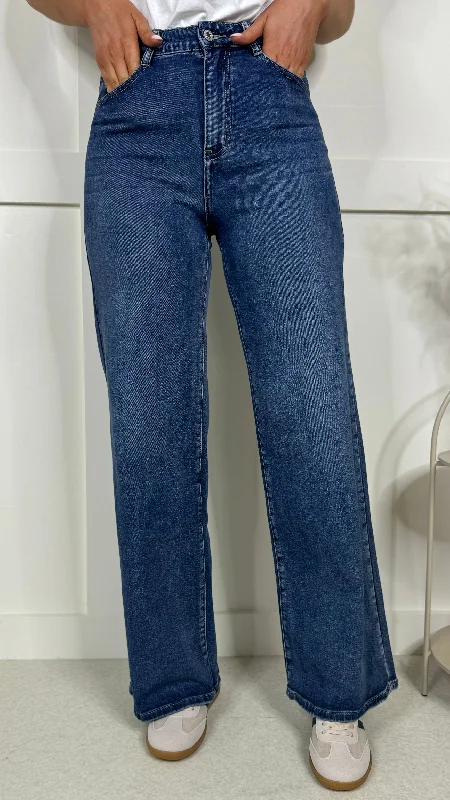 Logan Blue Wide Leg Jeans