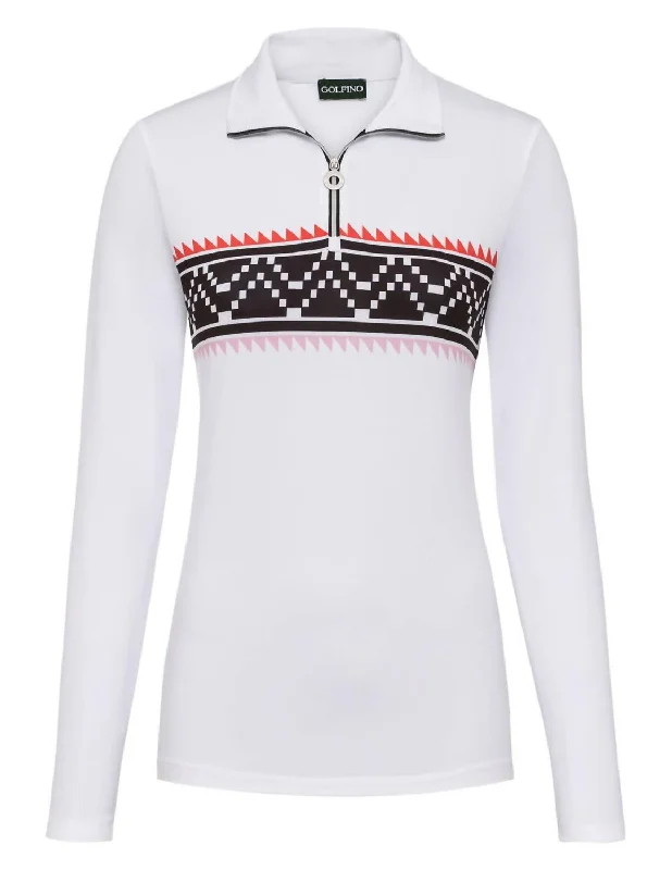 Norwegian Pitch Troyer Sweater In White