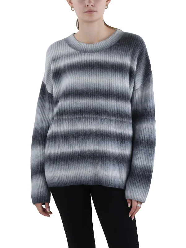 Womens Crewneck Ombre Pullover Sweater