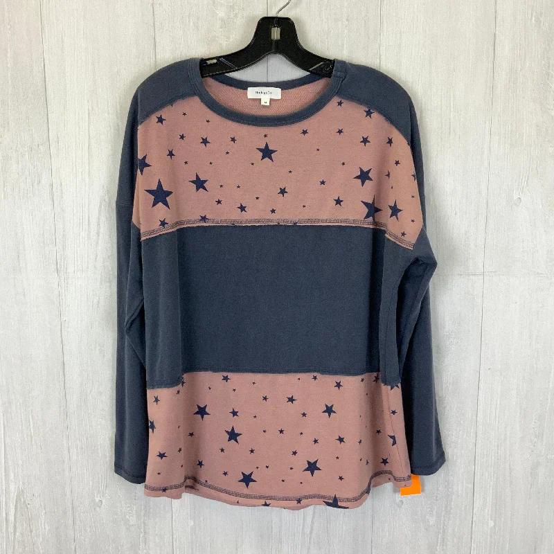 Top Long Sleeve Basic By Clothes Mentor In Pinkgray, Size: M