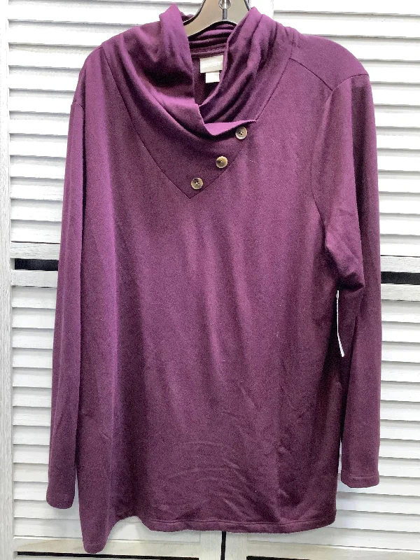 Top Long Sleeve By Chicos In Purple, Size: Xl