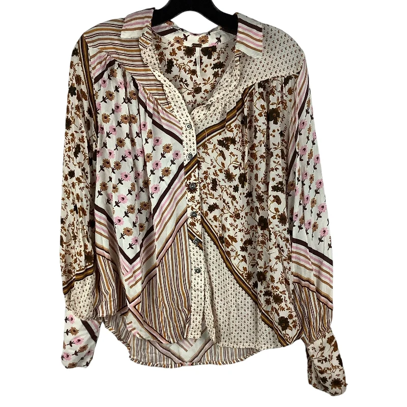 Top Long Sleeve By Free People In Multi-colored, Size: Xs