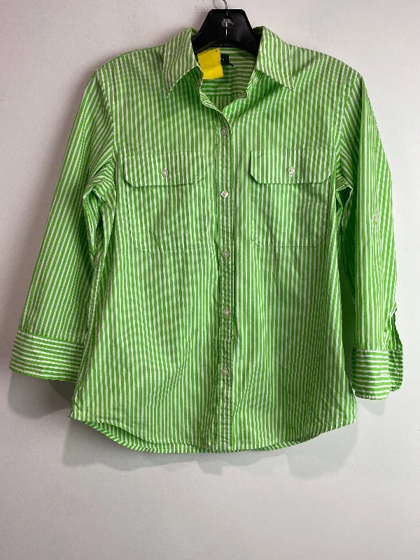 Top Long Sleeve By Lauren By Ralph Lauren In Green, Size: S