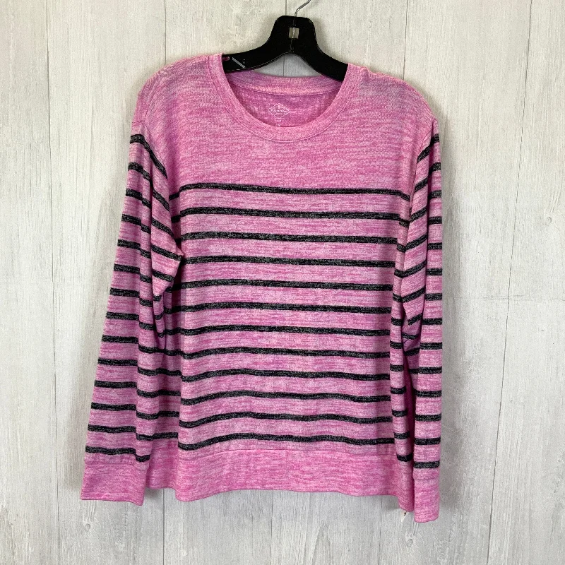 Top Long Sleeve By St Johns Bay In Pink, Size: Petite  M