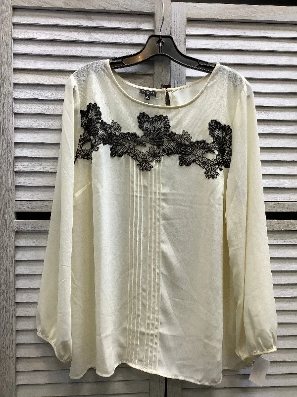 Top Long Sleeve By Talbots In Cream, Size: Xl