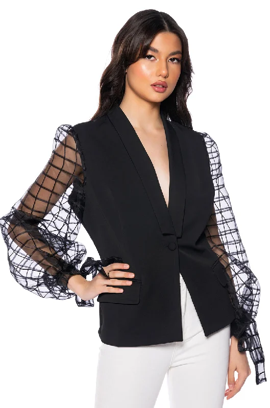 I'LL BE HERE SHEER ARM BLAZER