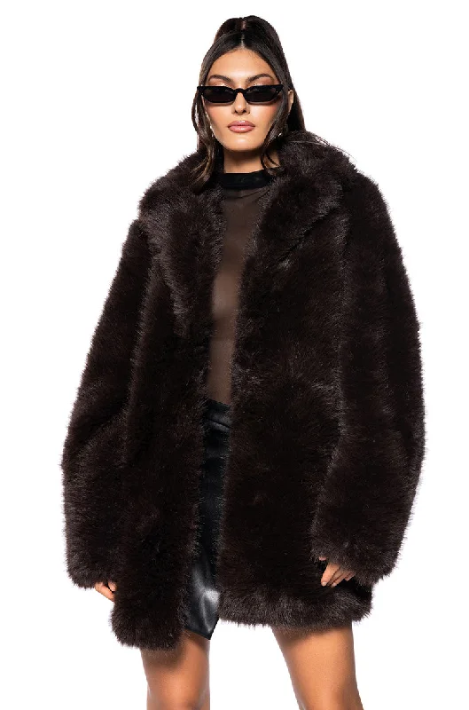 MOLLY SHORT FAUX FUR EVENING COAT