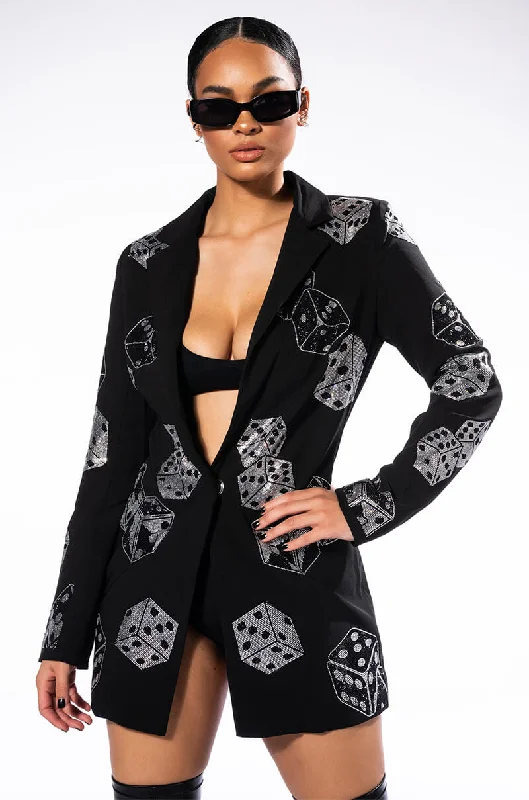 ROLL THE DICE RHINESTONE BLAZER