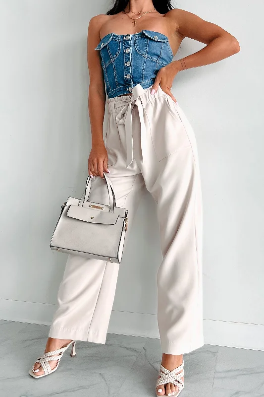 Confident Appeal Wide Leg Pants (Tan)